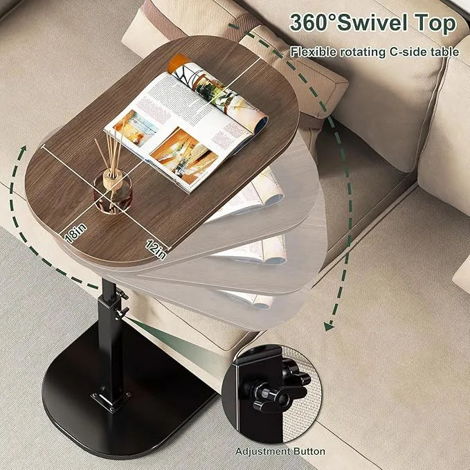 Stylish C Shaped Side Table - Adjustable